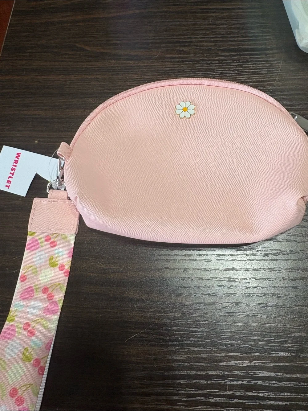 Pink Daisy Wristlet Pouch - Stylish Women’s Bag